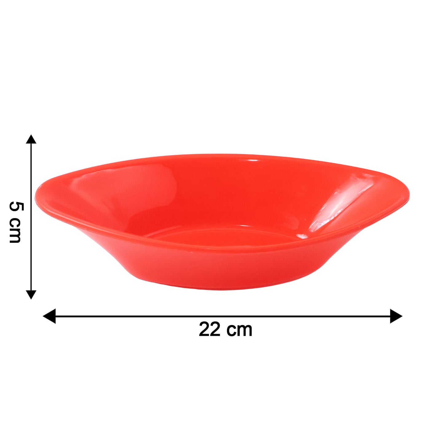 Red Oval Serving Bowl - Deep, Break-Resistant Plastic for Salads & Snacks (1 Pc) - Happy Price - Image 3