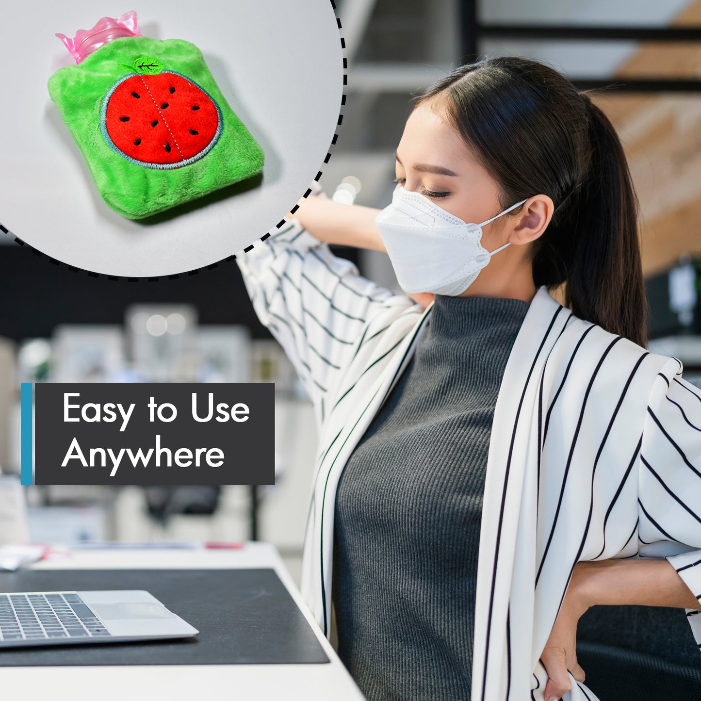 Watermelon Small Hot Water Bag With Cover For Pain Relief Neck Shoulder Pain And Hand Feet Warmer Menstrual Cramps. - Happy Price - Image 4