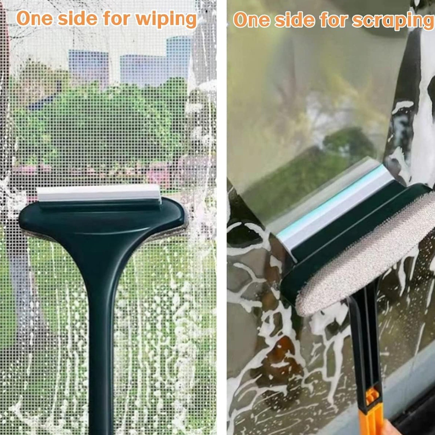 Brush 2 In 1 Mesh Cleaning Brush  Wiper With Extended Handle Window Cleaning Brush Net Cleanermagic Window Cleaner Brush Window Mesh Cleaner (1 Pc) - Happy Price - Image 6