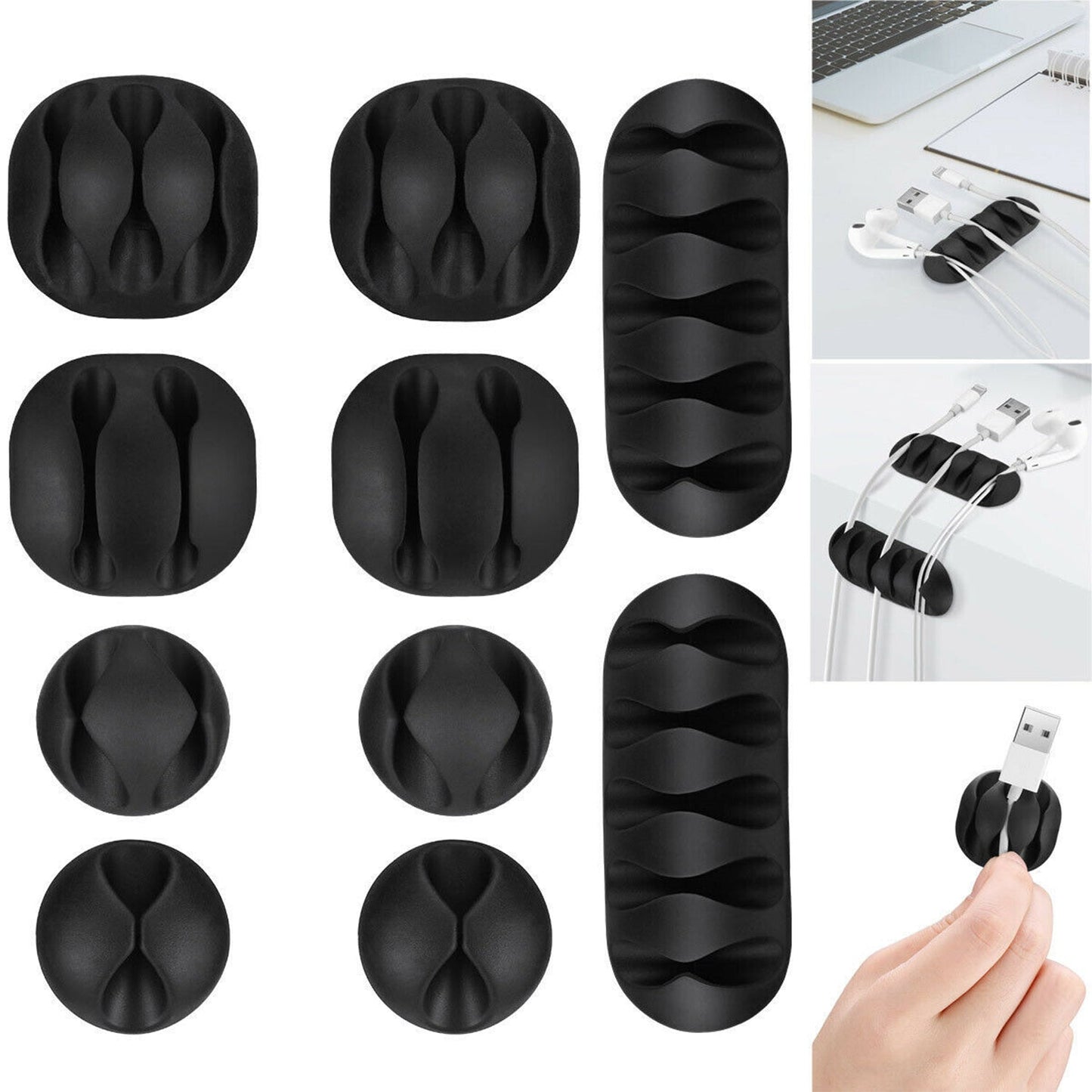 Cable Clips Multi Purpose Cable Organizer  Wire Holder For Desk And Table Use - Happy Price - Image 3