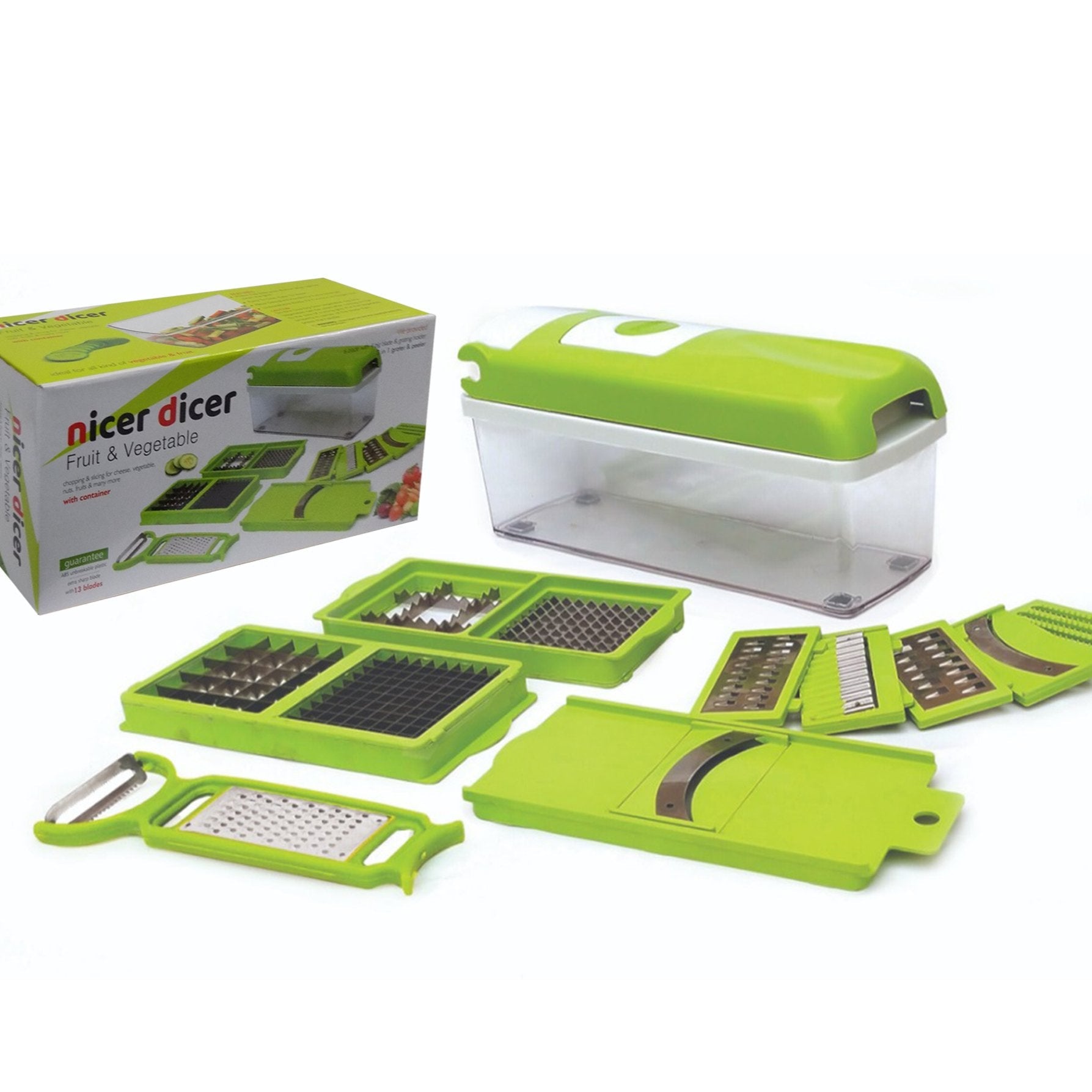 Plastic 13-in-1 Manual Vegetable Graterchipser And Slicer - Happy Price - Image 1