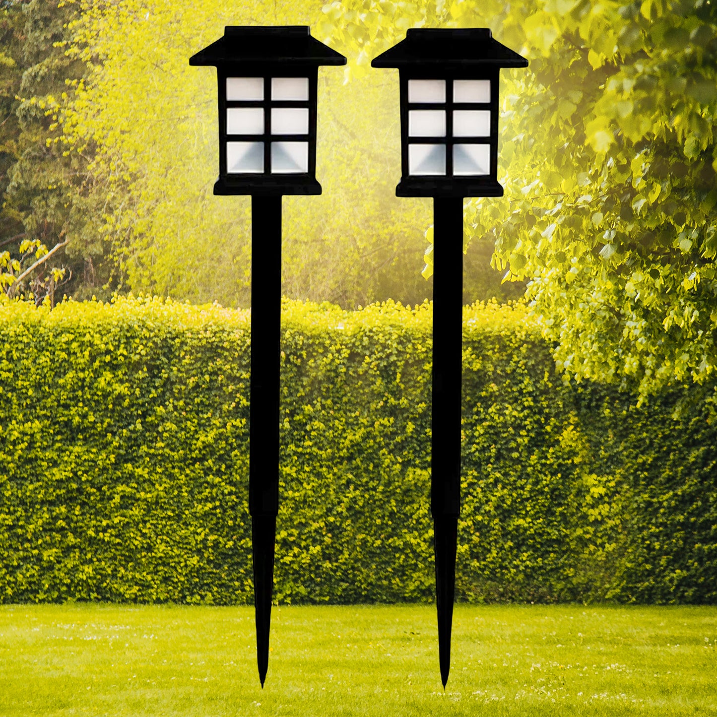 Solar Garden Lights Outdoor Solar Landscape Lights Waterproof Outdoor Solar Lights Walkway For Patio Lawn Yard And Landscape (Pack Of 2) - Happy Price - Image 2