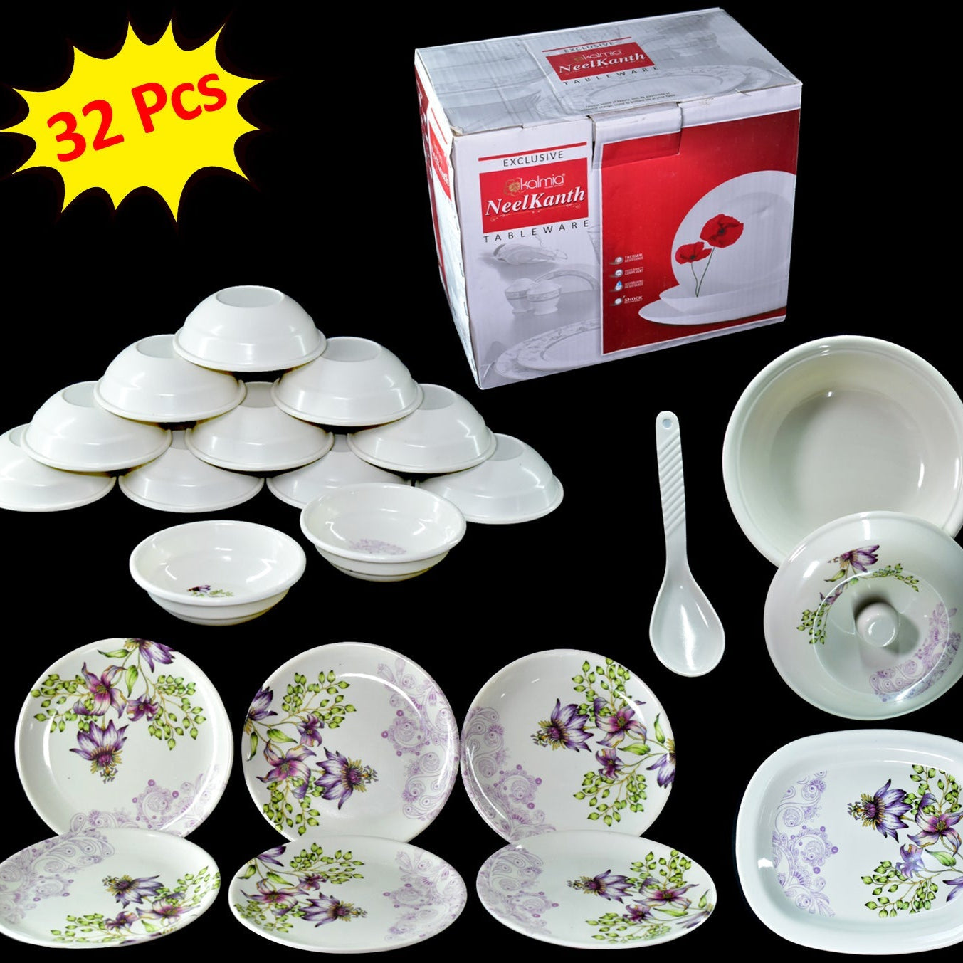 Premium Tableware 32 Pc For Serving Food Stuffs And Items. - Happy Price - Image 1