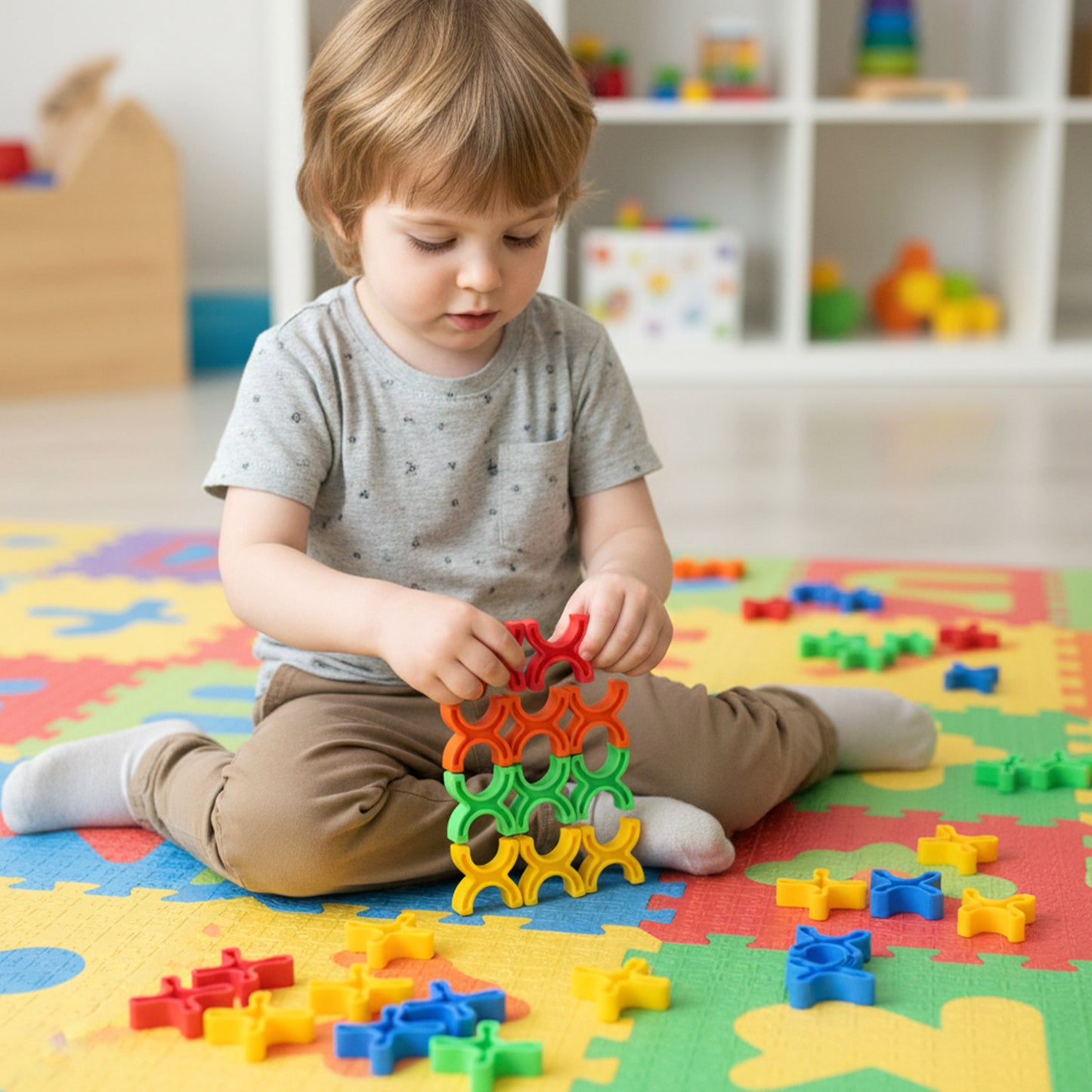 Colorful Interlocking Balance Blocks Toy Set for Kids - Educational Stacking & Building Fun (1 Set) - Happy Price - Image 6