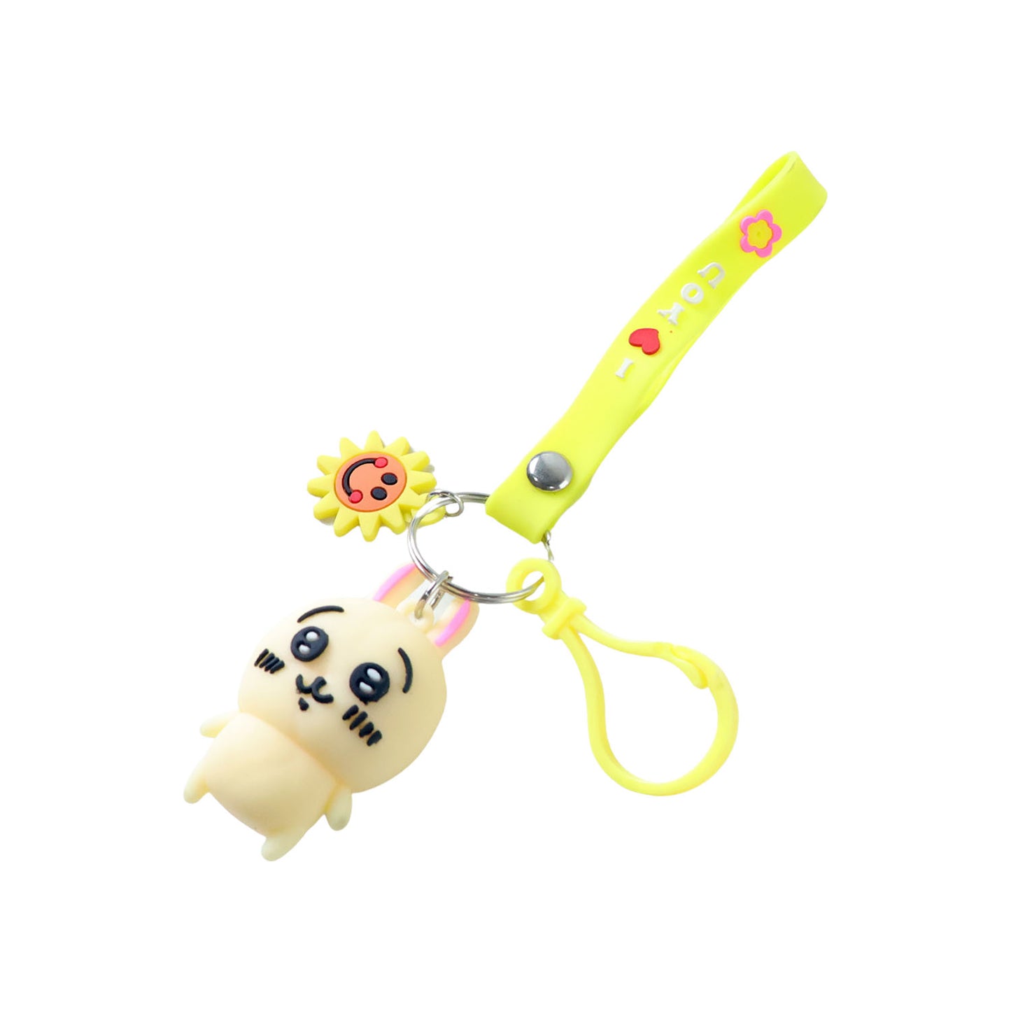 Cute Bunny Silicone Keychain with Decorative Strap (1 Pc) - Happy Price - Image 4