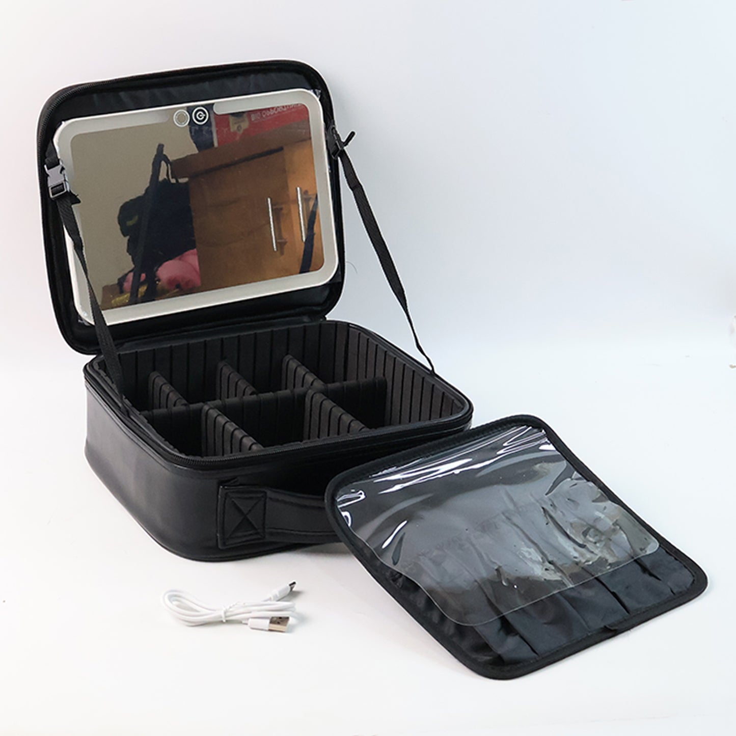 Black Premium Led Light Makeup Organizer Box (1 Pc) - Happy Price - Image 2