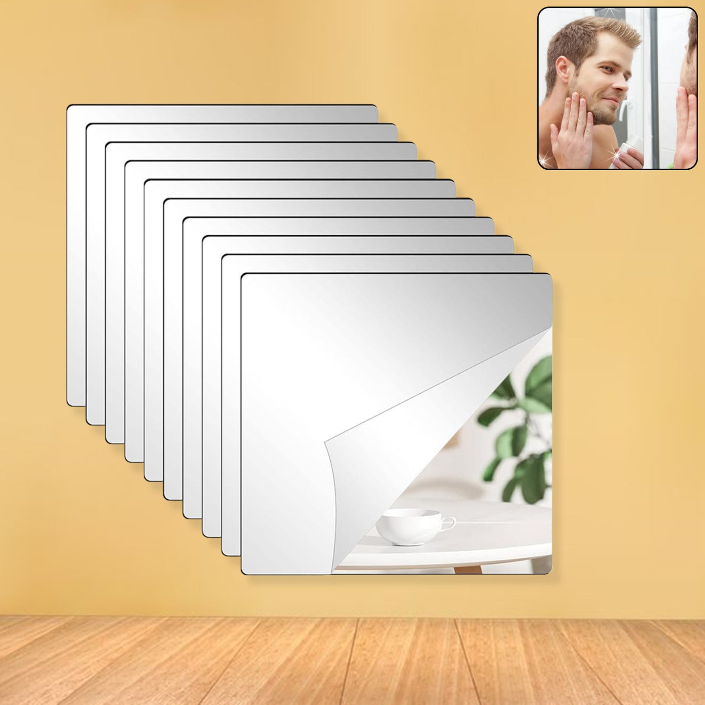 Flexible Acrylic Mirror Set (30x30 Cm  10 Pcs Set) - Happy Price - Image 6