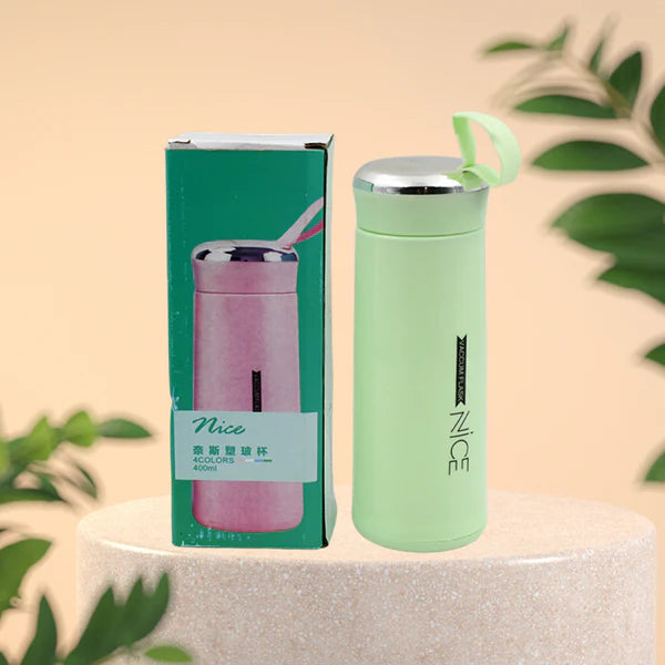 400ml Glass Water Bottle - Leak-Proof, Heat-Resistant for Gym & Kids (1 Pc, Light Green) - Happy Price - Image 7