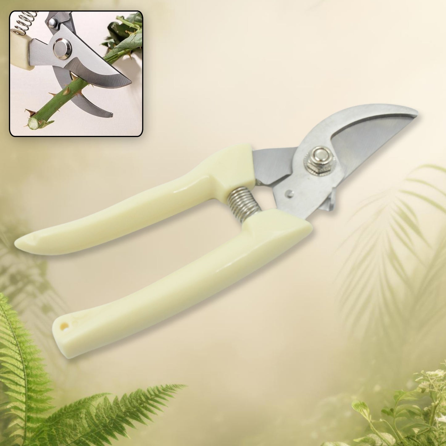 Stainless Steel Pruning Shears With Sharp Blades And Comfortable Handle - Durable Hand Pruner For Comfortable And Easy Cutting Heavy Duty Gardening Cutter Tool Plant Cutter For Home Garden  Wood Bran (1 Pc) - Happy Price - Image 7