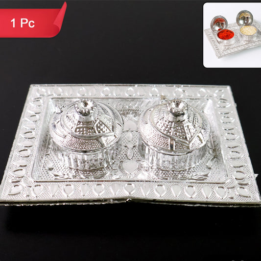 Tray Shape Special Puja Thali (1 Pc  Mix Design) - Happy Price - Image 1