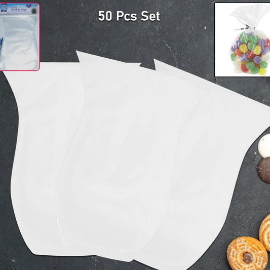 Clear Cookie Bags Gift Bag Clear Flat Treat Bags (50 Pc Set) - Happy Price - Image 1