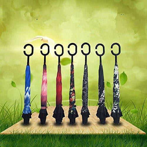 Printed Travel Windproof Umbrella (Reverse Umbrella) - Happy Price - Image 2
