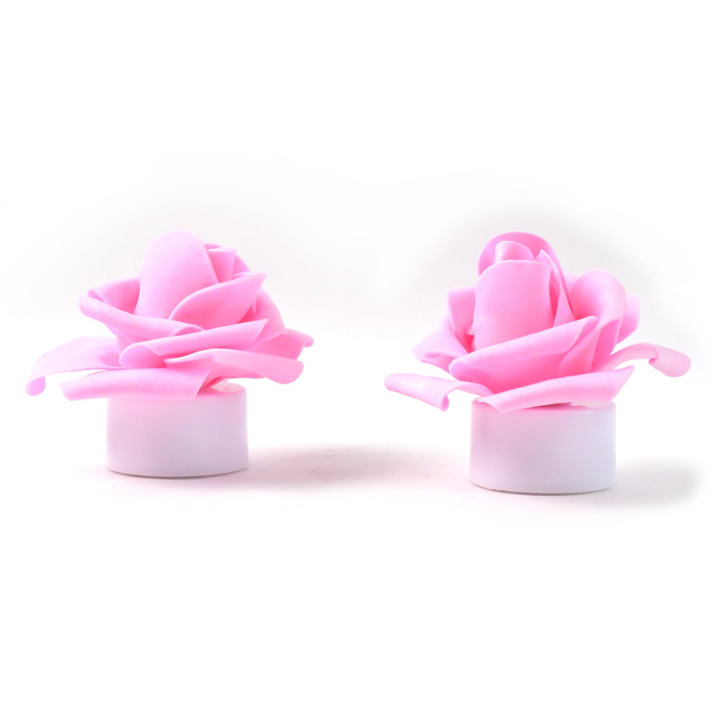 Rose Flower LED Tealight Candles - Set of 2 Flickering Flameless Lights - Happy Price - Image 2