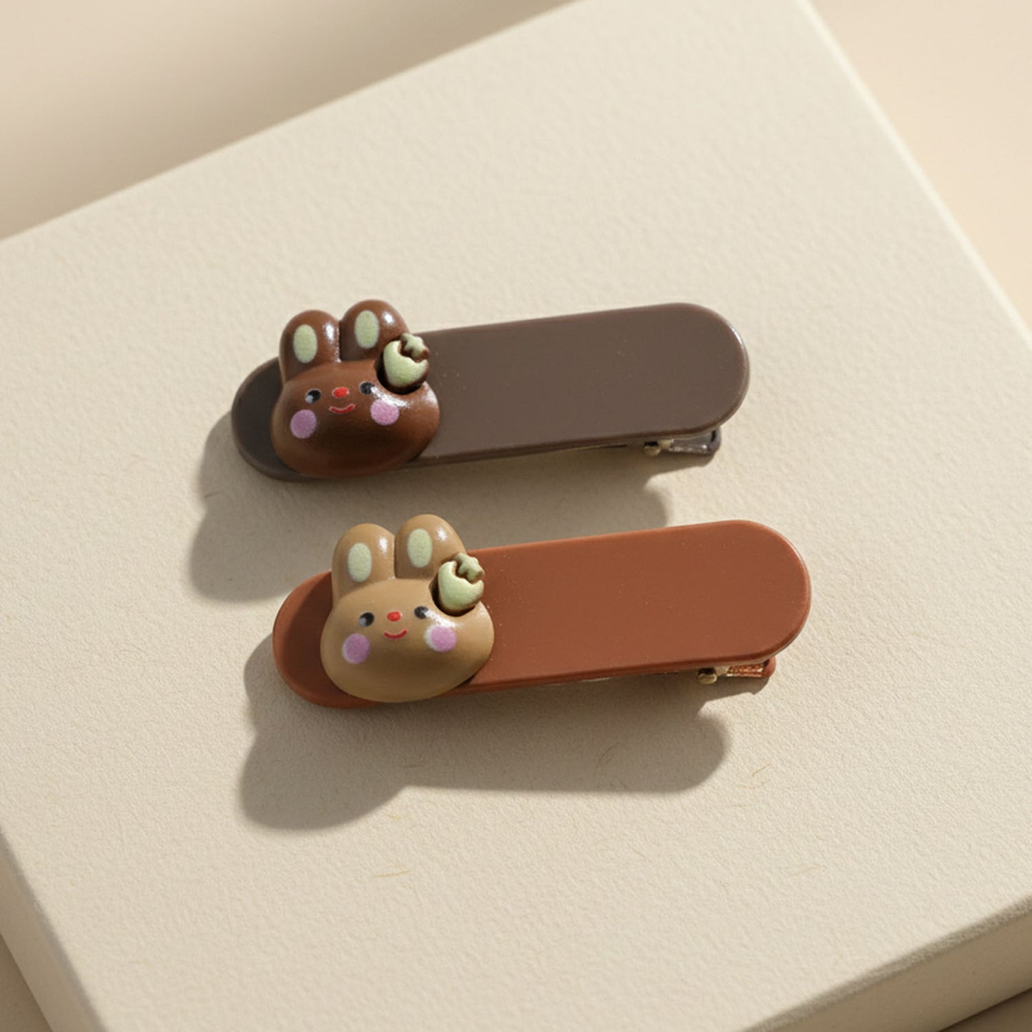 Cute Bunny Face Hair Clips Set - 4 Pc Decorative Snap Clips for Women & Girls - Happy Price - Image 6