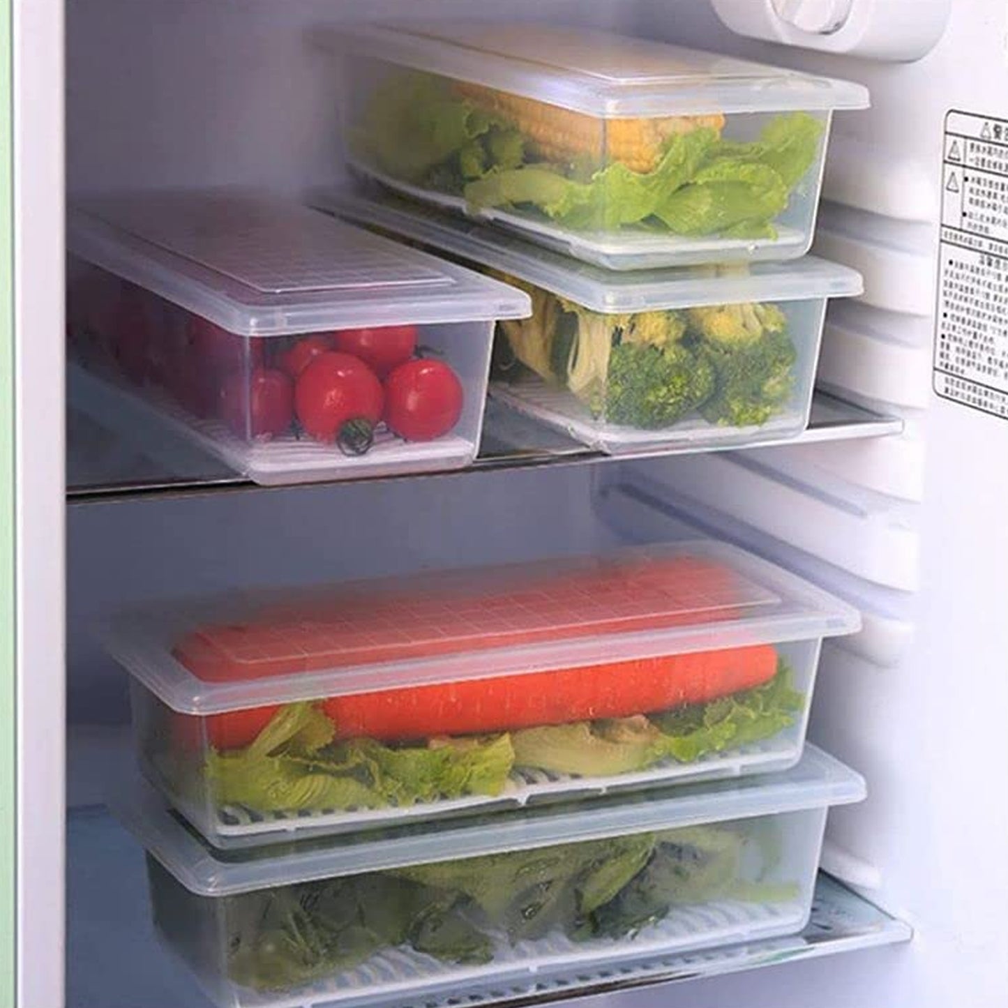 Vegetables  Fruits Freezer Storage Container (Pack Of 6pc 1500ml) - Happy Price - Image 2