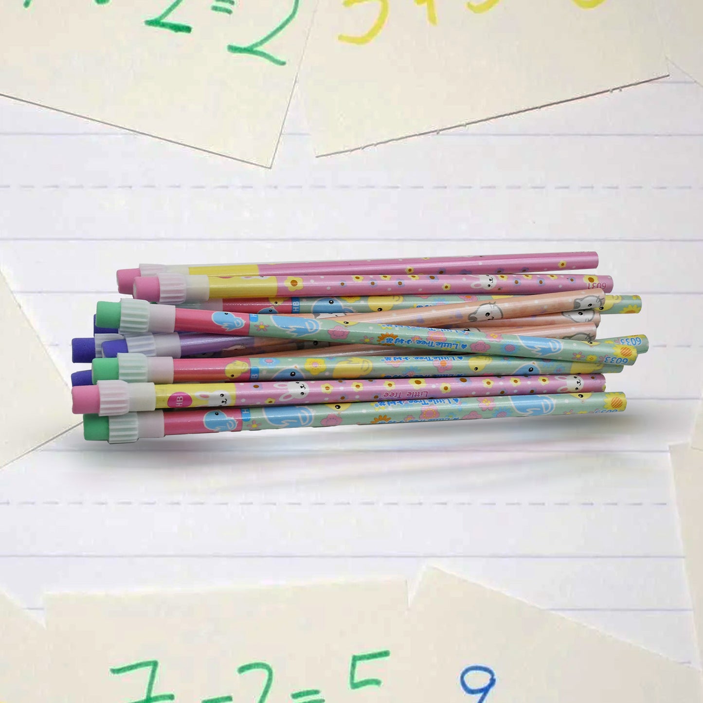 Cute Rabbit Bear Drawing Graphite Writing Pencil Set With Pencil Sharpener  Eraser Pencil And Eraser Set With Eraser For Kids For Girls Fancy School Stationary Birthday Party Return Gift (14 Pc Set) - Happy Price - Image 7