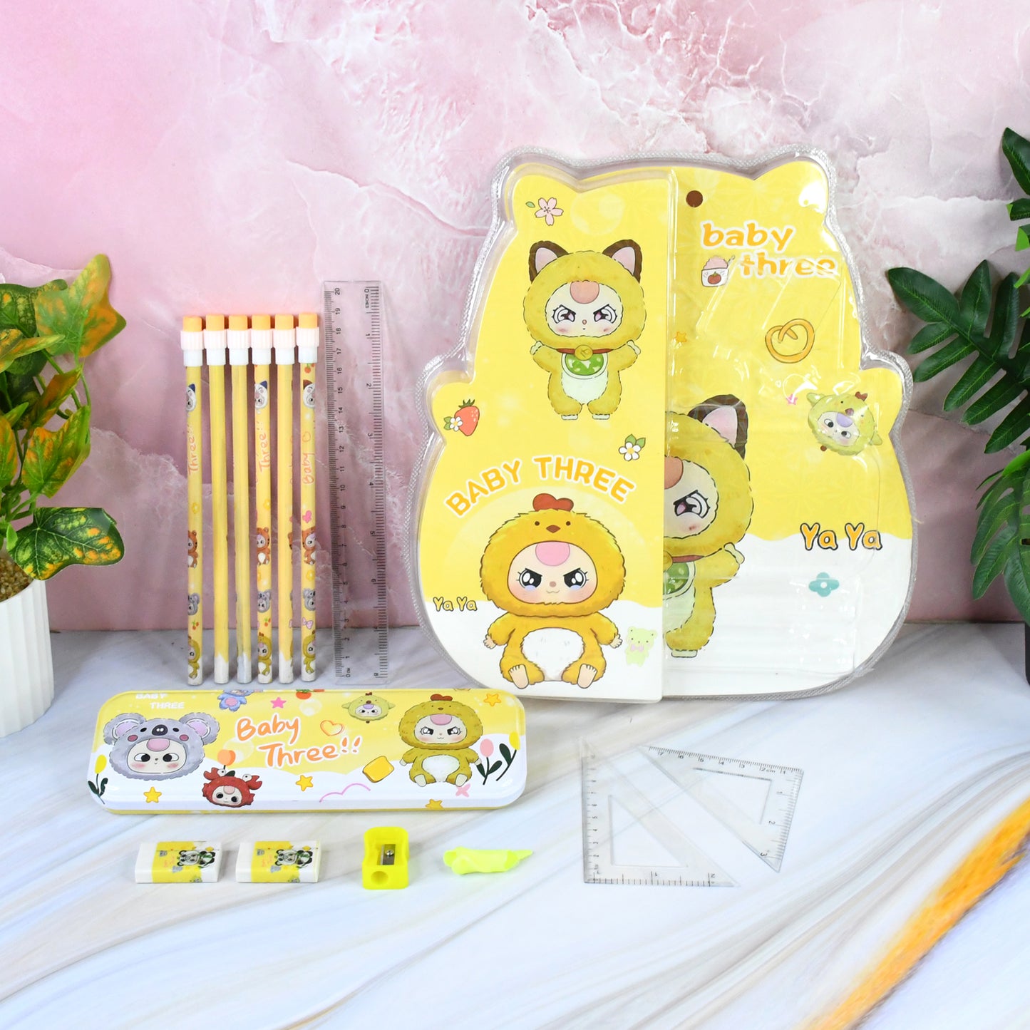 Complete Geometry Stationery Set with Cartoon Metal Box - 1 Set - Happy Price - Image 7