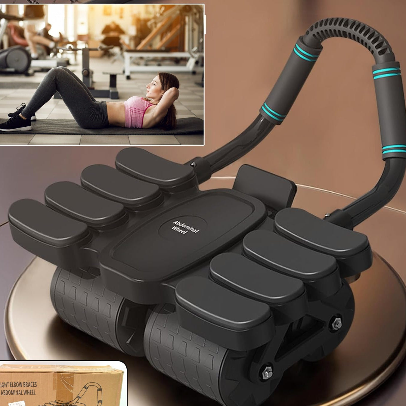 Automatic Rebound Abdominal Wheel With 8 Elbow Supports (1 Pc) - Happy Price - Image 1