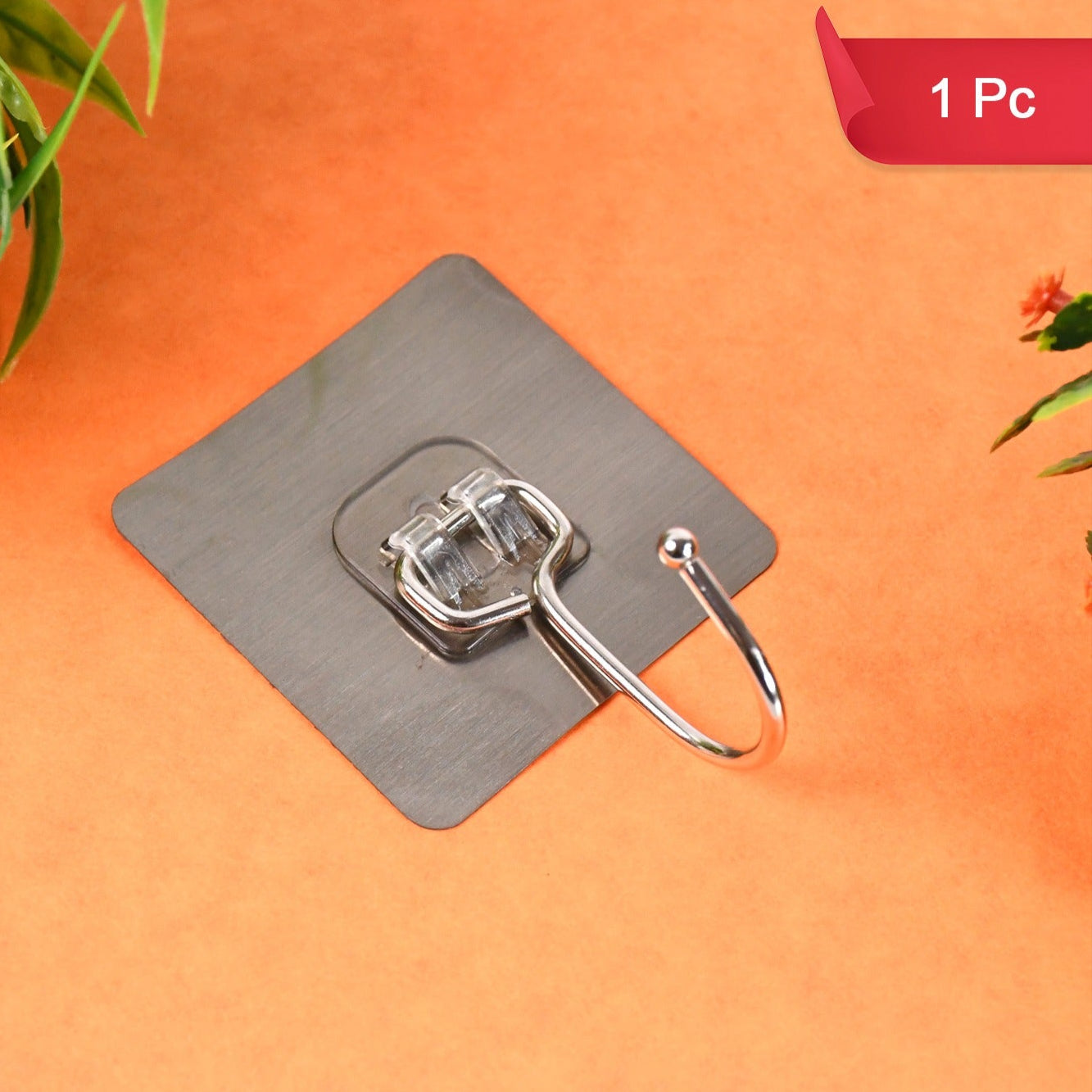 Large Stainless Steel Self-Adhesive Wall Hooks - Heavy Duty, Waterproof (1 Pc) - Happy Price - Image 1