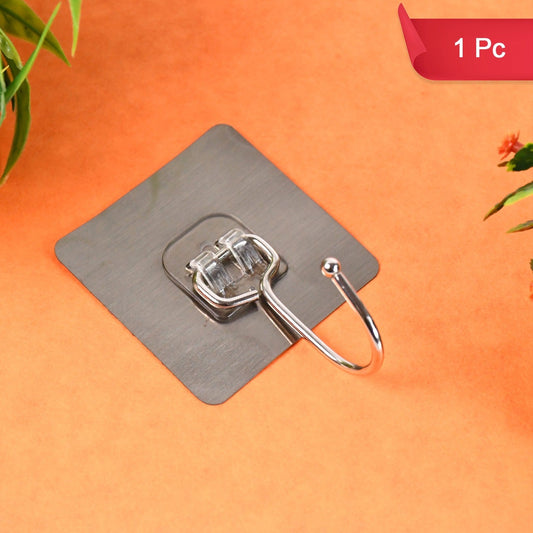 Large Stainless Steel Self-Adhesive Wall Hooks - Heavy Duty, Waterproof (1 Pc) - Happy Price - Image 1