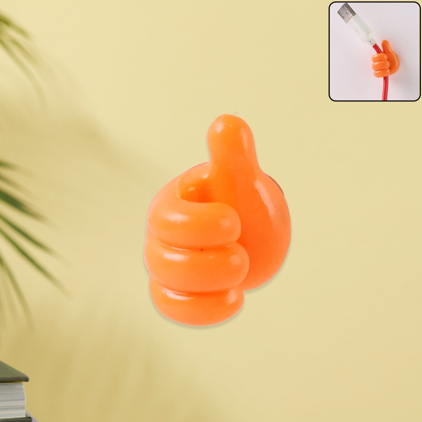 Orange Silicone Hand Shape Wall Hook for Keys & Cables - 1 Pc - Happy Price - Image 7