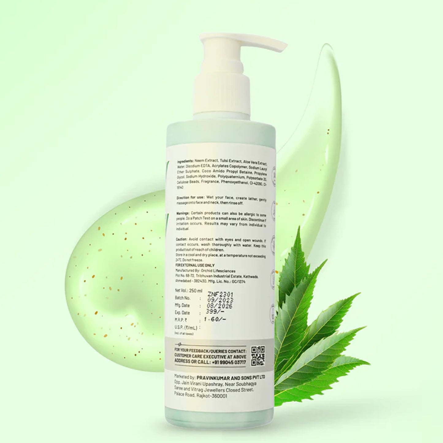 Neem Tulsi Face Wash - 250 ML Purifying Daily Cleanser - Happy Price - Image 5