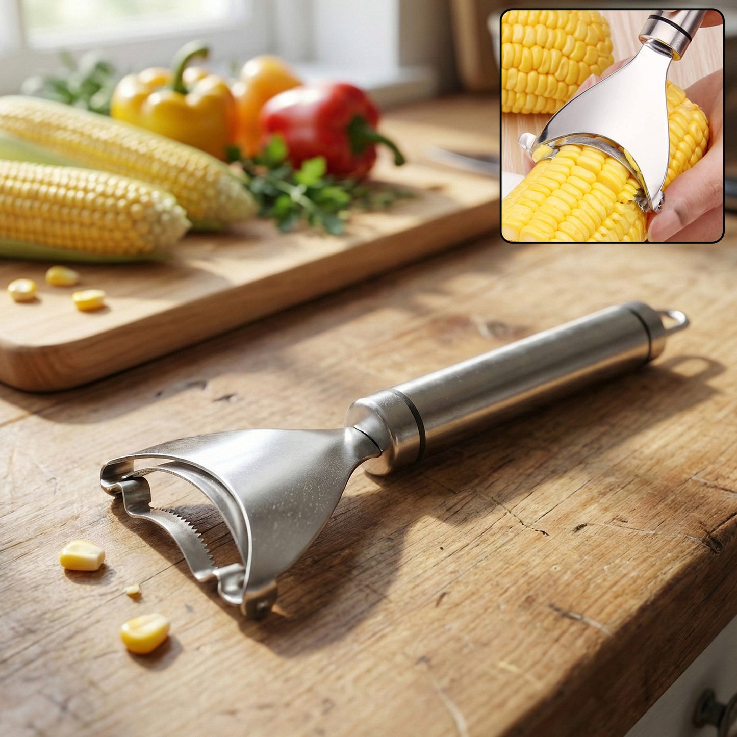 Stainless Steel Serrated Peeler for Fruits & Vegetables (1 Pc) - Happy Price - Image 2
