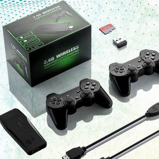 Wireless Controller Gamepad With 10000+ Games 4k Ultra Hd Game Sticks Output And 2.4ghz Wireless Controller Video Games With 64gb Memory Card (1 Set) - Happy Price - Image 1