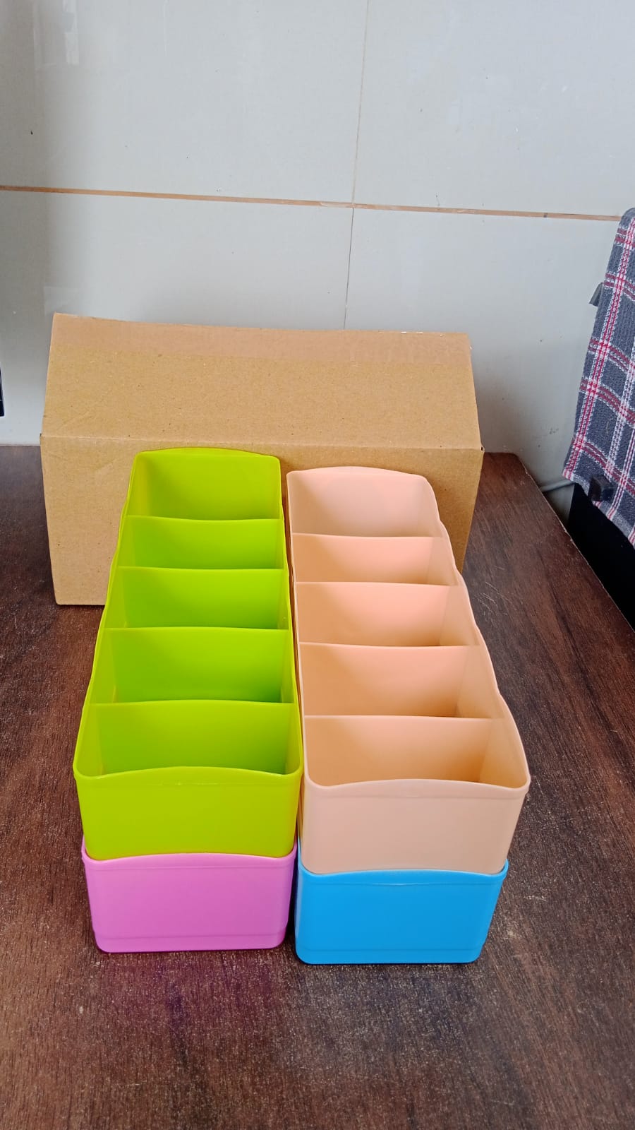 5-compartments Sockshandkerchiefunderwear Storage Box Socks Drawer Closet Organizer Storage Boxes (Pack Of 4) - Happy Price - Image 7