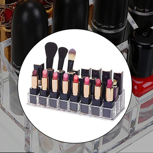 Acrylic Multi Purpose Lipstick Cosmetics Stand Display Holder 24 Section - Happy Price - Image 1