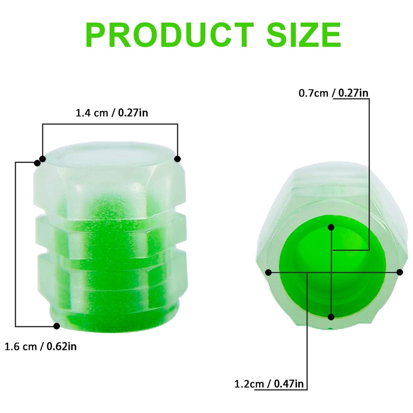 Tyre Valve Caps Luminous Glow Car Tire Air Stem Valve Cap Covers ( 4 Pcs ) - Happy Price - Image 3