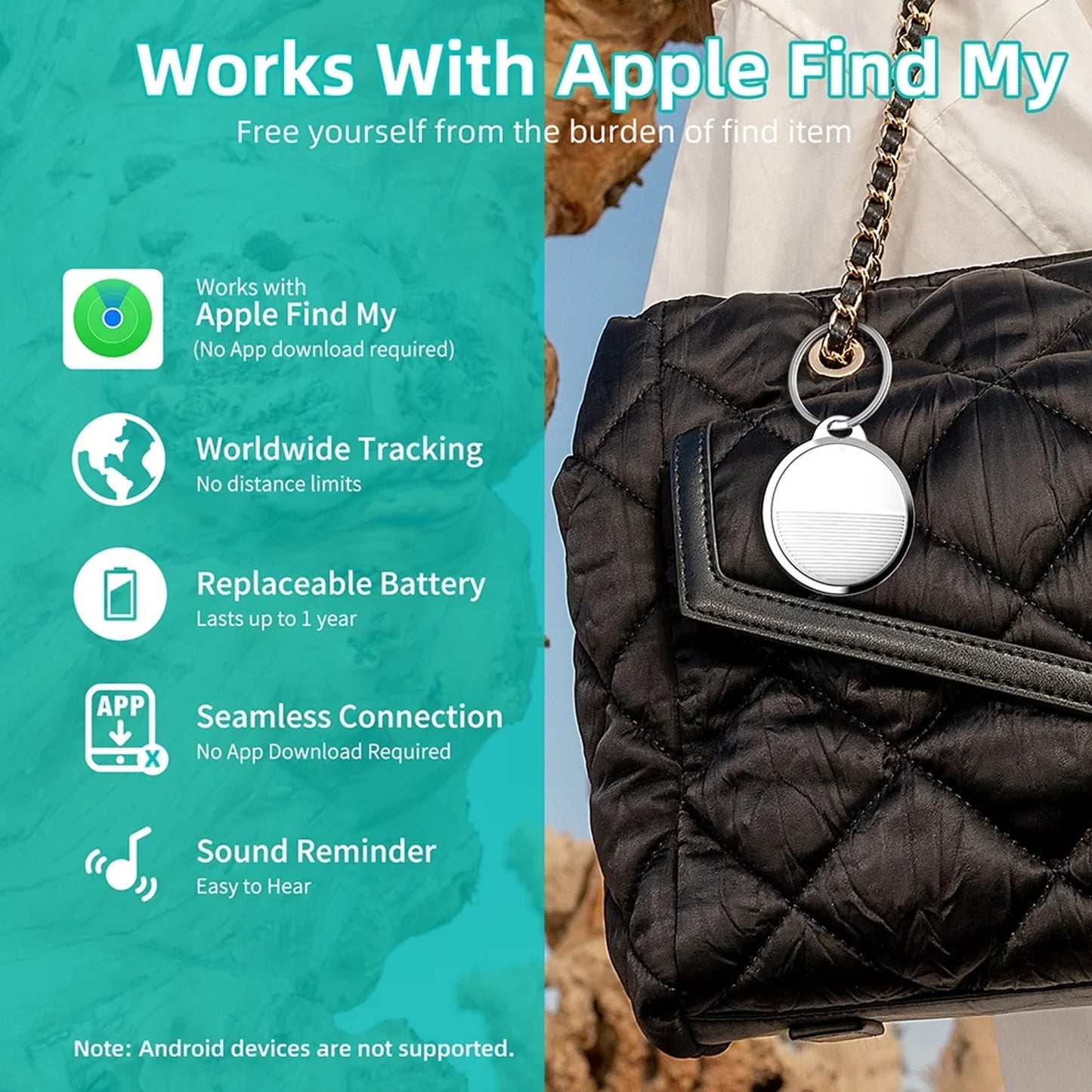 Finder Compatible With Find My App Global Tracking Gps Tracker With Sound Alarm - Happy Price - Image 3