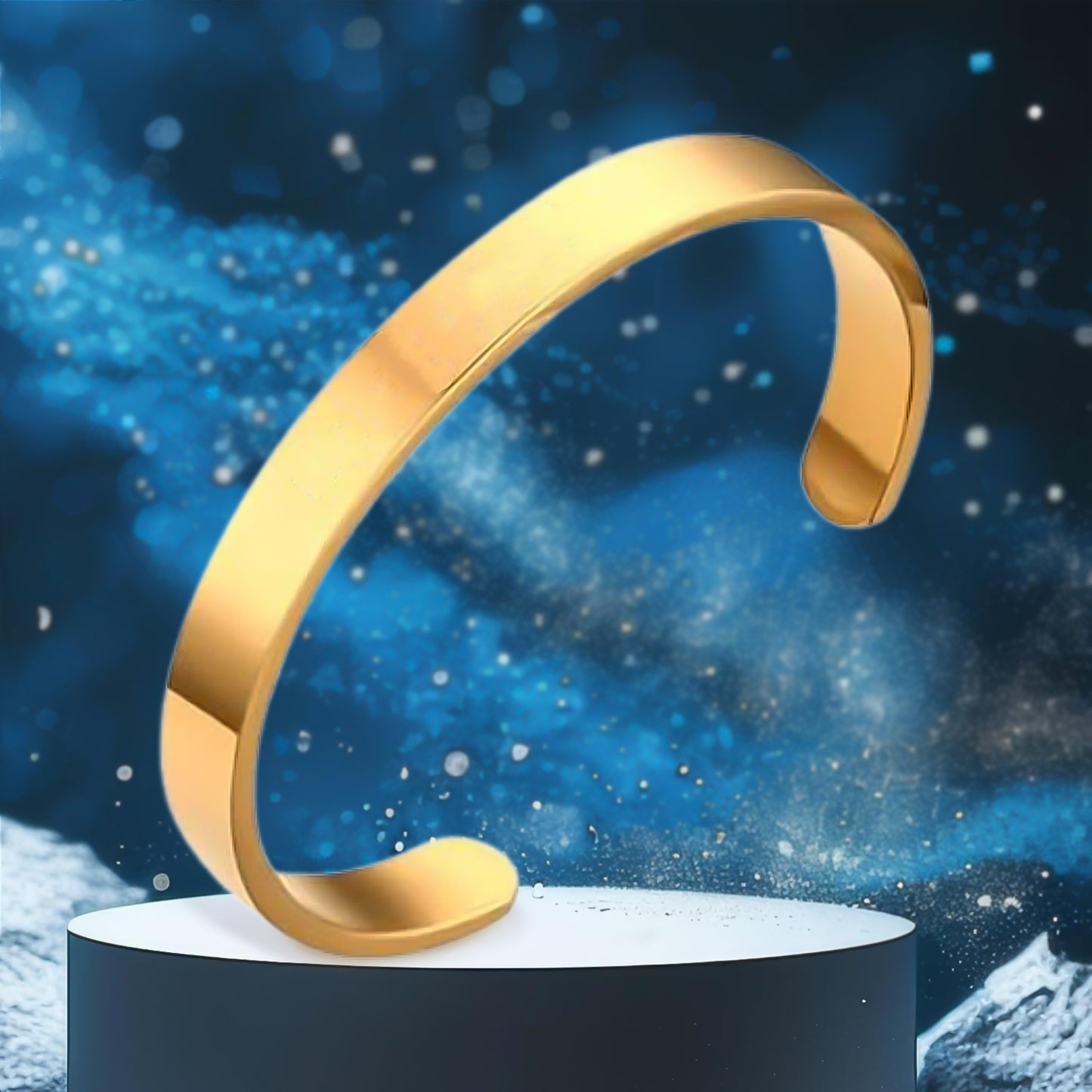 Gold Finish Open Cuff Bracelet Kada for Men & Women (1 Pc) - Happy Price - Image 5