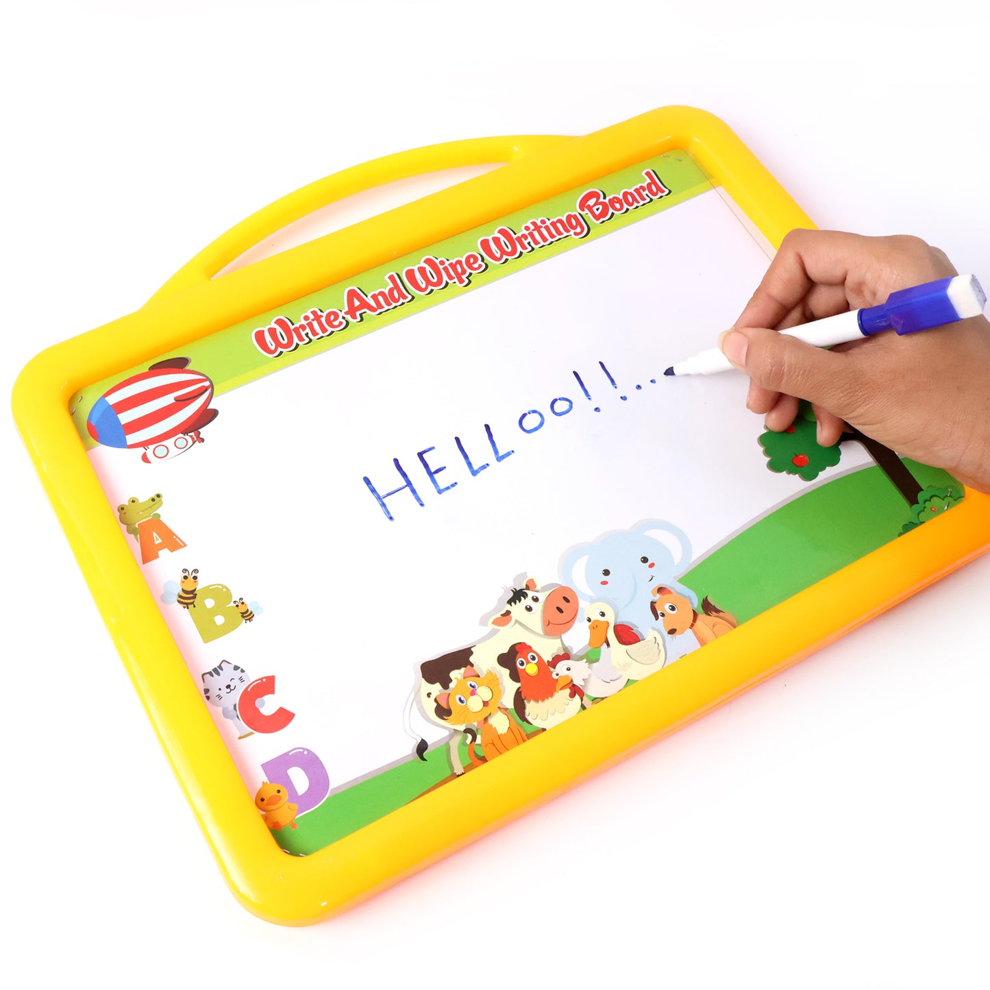 2-in-1 Kids Double-Sided Writing Board Set - Whiteboard & Blackboard with Magnetic Learning Pieces - Happy Price - Image 3