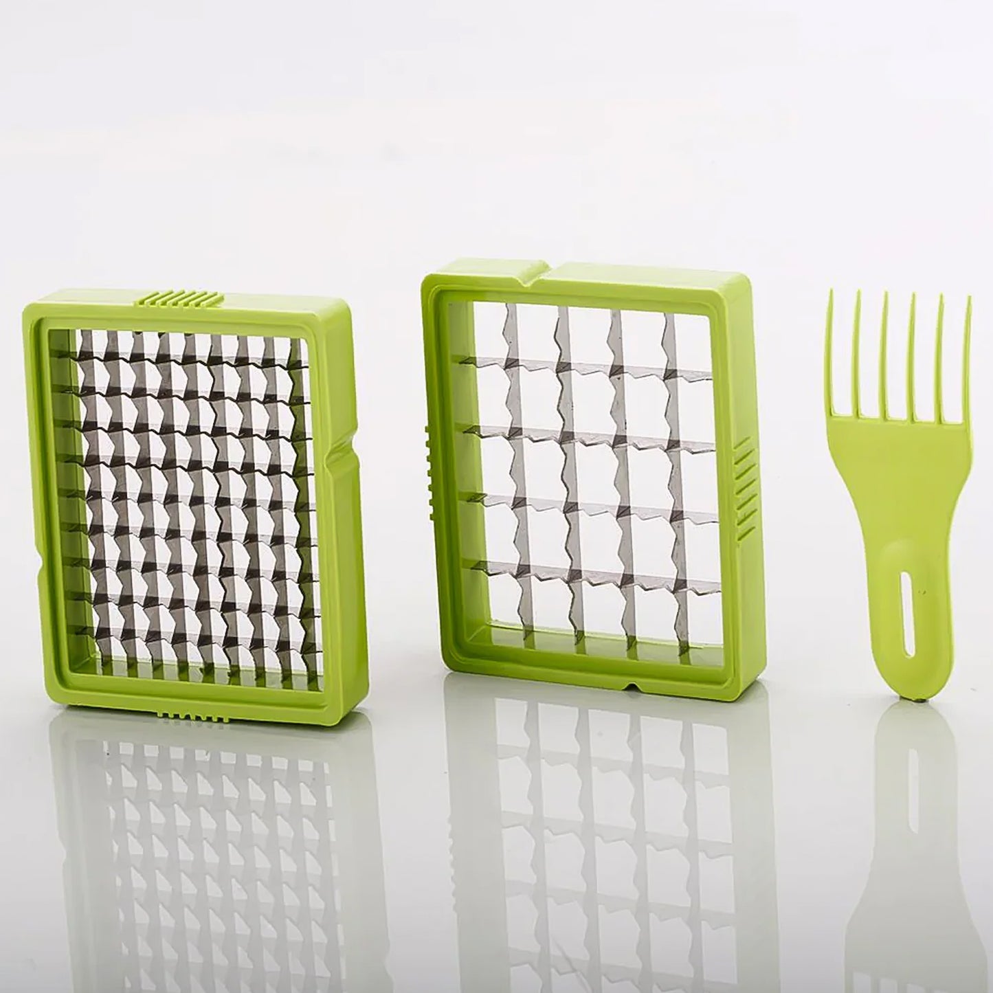 2 In 1 Potato Chipser  Slicer French Fries Maker Finger Chips  Plastic  Two Blades Finger Chips Cutter For Kitchen Accessoryvegetable Fruit Slicer (1 Pc) - Happy Price - Image 4