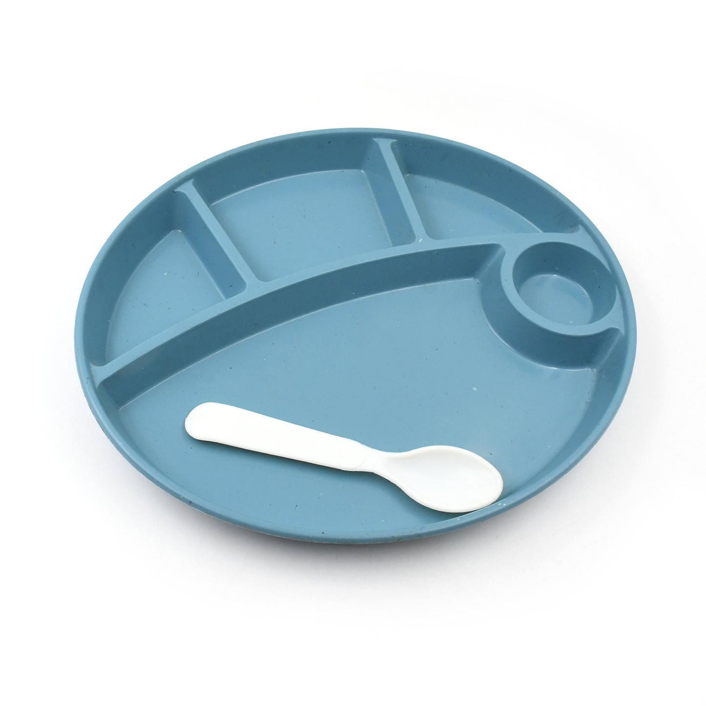 Plastic Food Plates  Biodegradable 5 Compartment Plate With Spoon For Food Snacks  Nuts  Desserts Plates For Kidsreusable Plates For Outdoor Camping Bpa-free(1 Pc) - Happy Price - Image 5