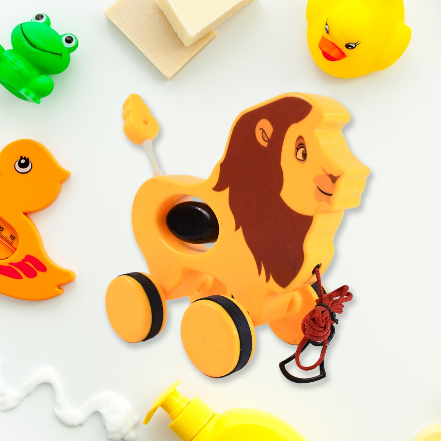 Lion Pull Along Toy Baby Early Walking Pull Toy (1 Pc) - Happy Price - Image 2