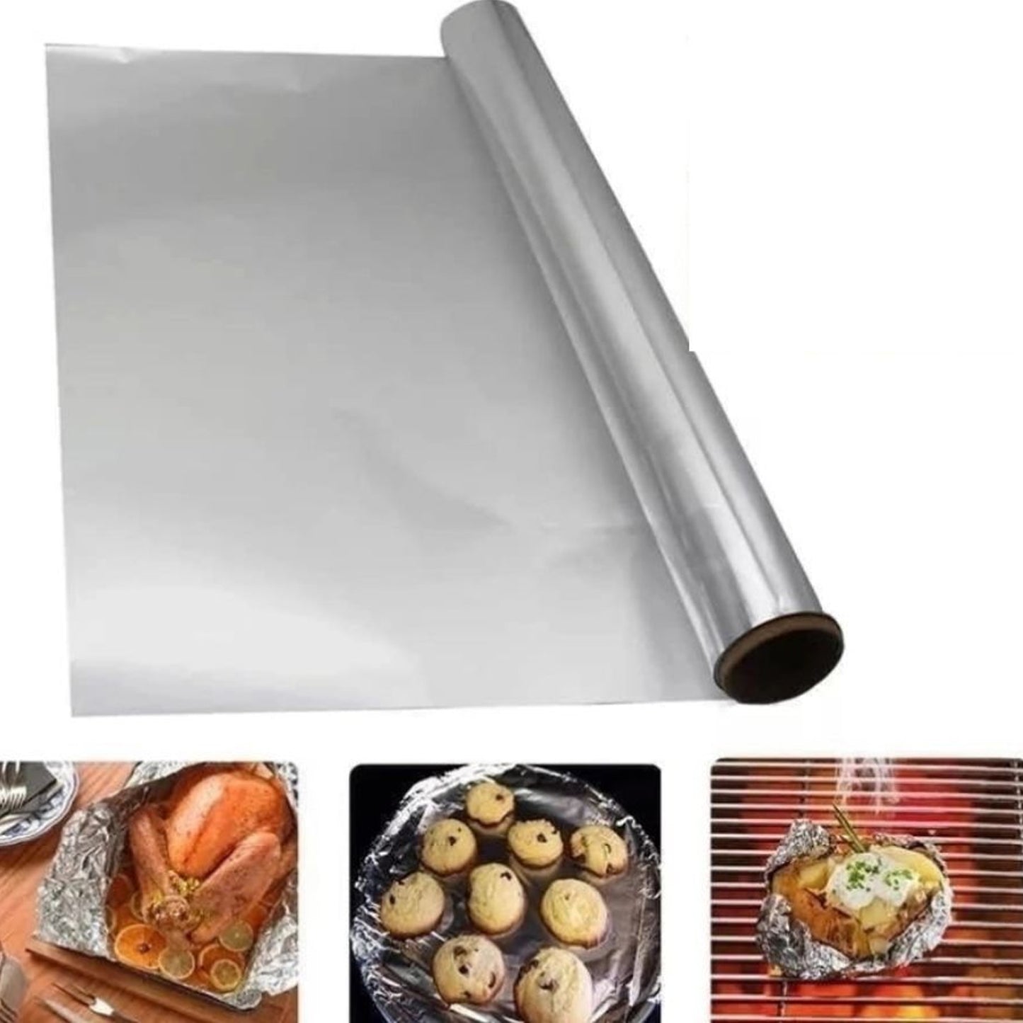 Premium Quality Food Grade Aluminum Foil Roll Heavy Duty Non Stick Thick Aluminum Foil Sheet Baking Grilling Tool 72mtr (1pc) - Happy Price - Image 5