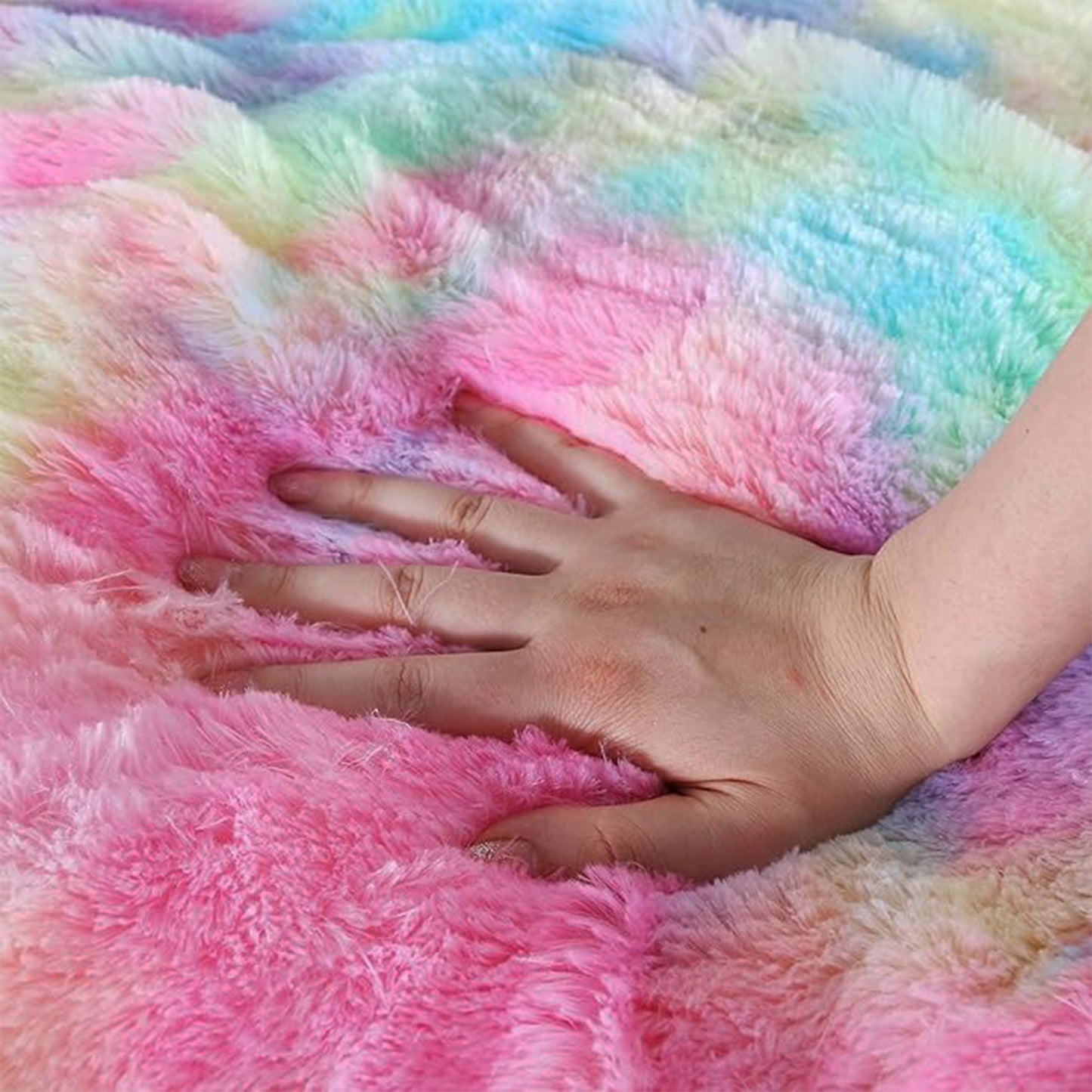 Soft Plush Rainbow Cushion Pillow (1 Pc) - Decorative Throw Pillow for Sofa & Bed - Happy Price - Image 6