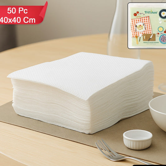Premium Dinner Napkins - 50 Pcs Pack, 40x40 cm - Soft, Absorbent Paper Serviettes - Happy Price - Image 1