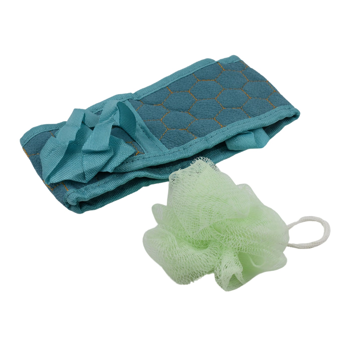 Bath Shower Set Scrubber Loofah Sponge Pouf Bath Brush Extra Long Dual Sided Scrubber Long Lasting Deep Clean Super Soft Body Scrubber For Men Woman (2 Pcs Set) - Happy Price - Image 5