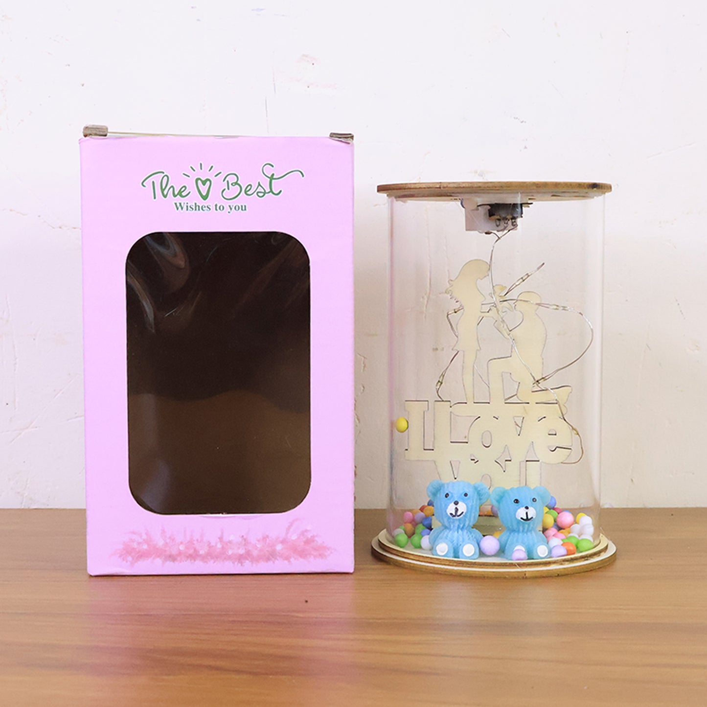 Love You LED Showpiece with Bear & Colorful Lights (1 Pc) - Happy Price - Image 7