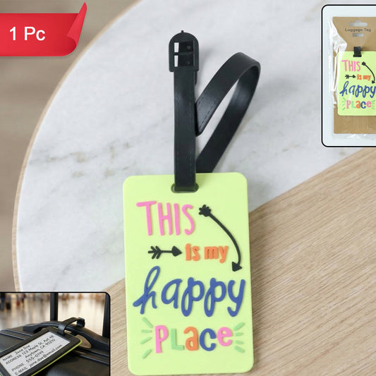 Colorful This Is My Happy Place Travel Identification Luggage Bag Tag (1 Pc)