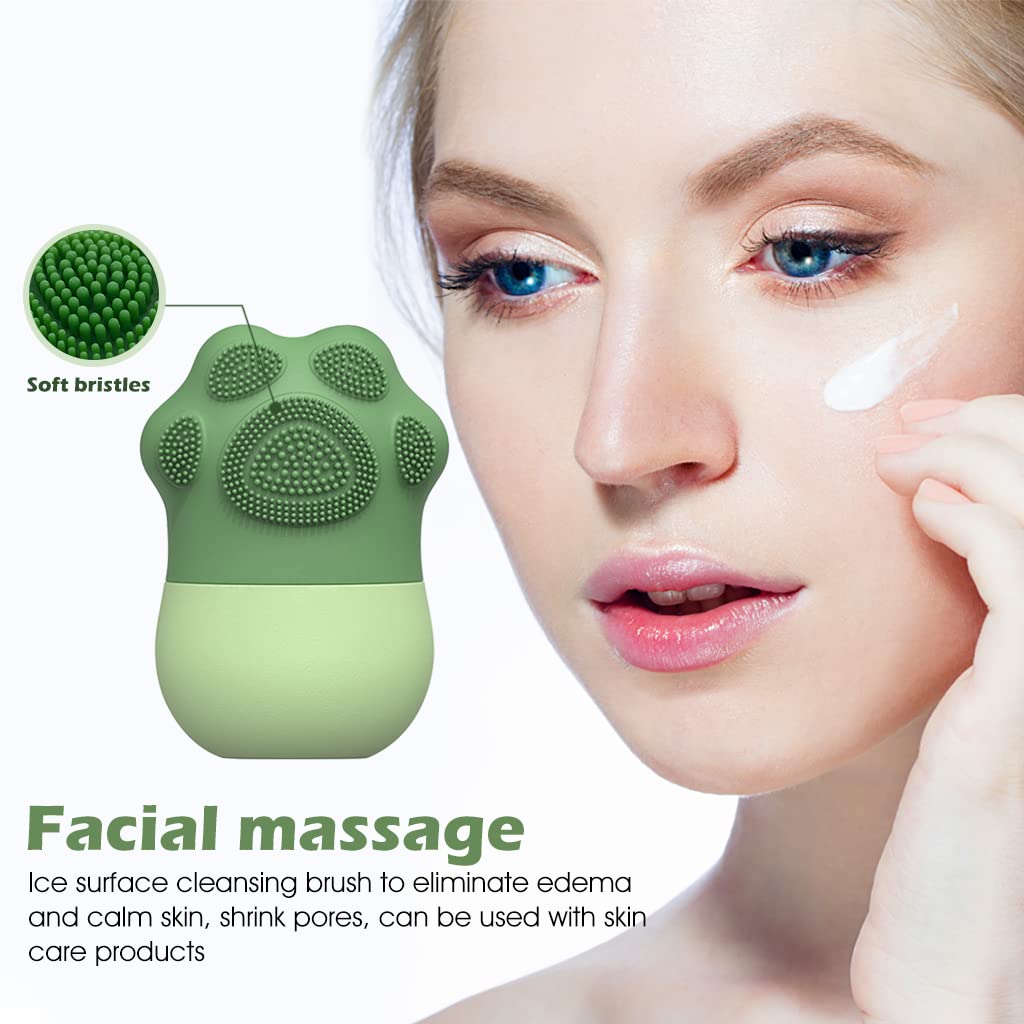 Ice Roller For Face Massage  Eye Anti-leak Silicone Ice Face Roller Ice Mould With Cleansing Brush Ice Facial Roller For Eliminate Edema  Calm Skin Shrink Pore Women Skin Care - Happy Price - Image 6