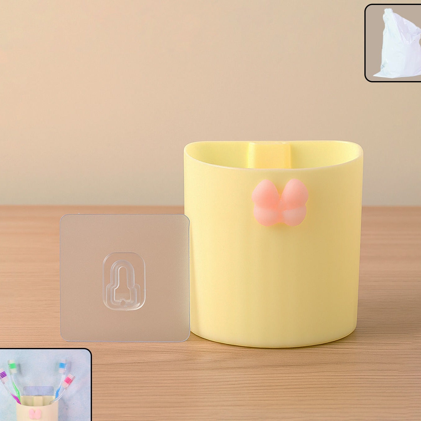 Butterfly Design Wall-Mounted Toothbrush Holder (1 Pc) - Happy Price - Image 1