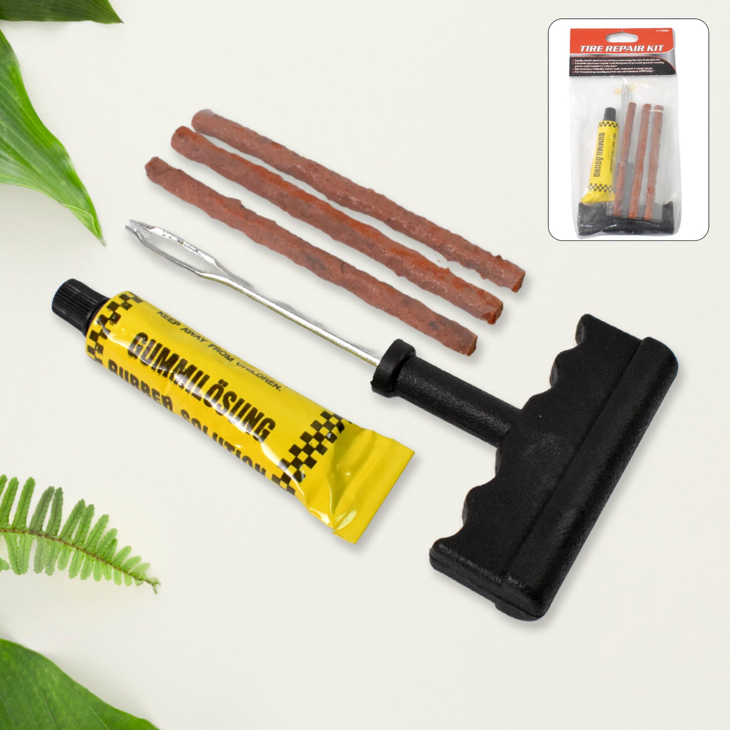 Tyre Puncture Repair Kit With 3 Seal Strips (5 Pcs Set) - Happy Price - Image 2