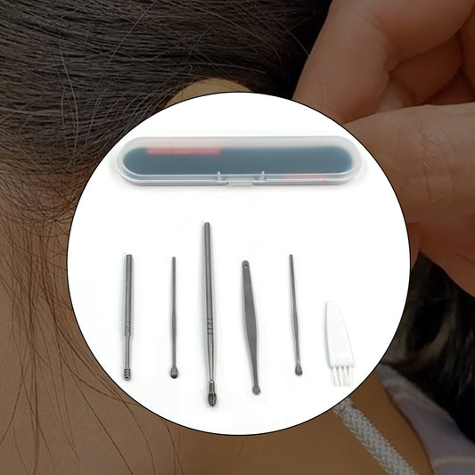 6pcs Earwax Removal Kit  Ear Cleansing Tool Set  Ear Curette Ear Wax Remover Tool - Happy Price - Image 1
