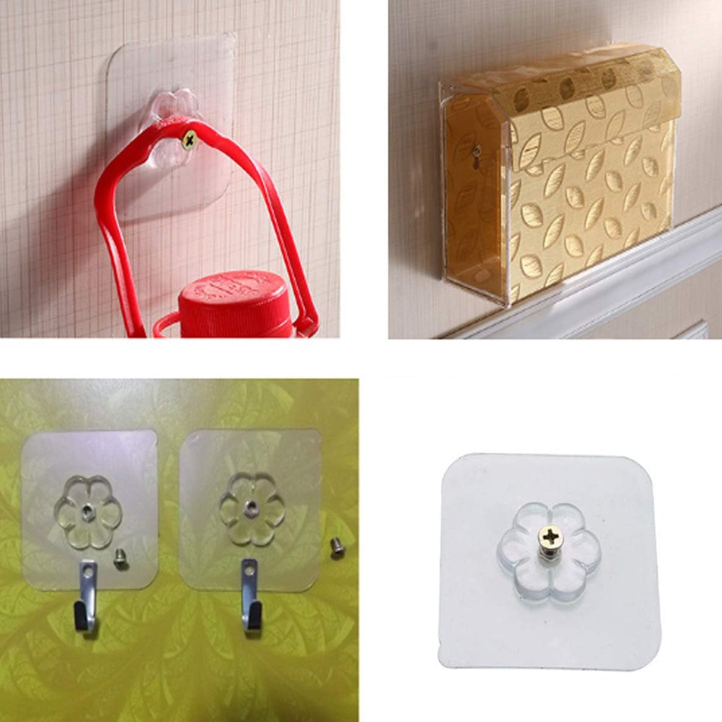 Self Adhesive Hooks Sticker  Screw Nut And Bolt Type (4 Pcs Set) - Happy Price - Image 5