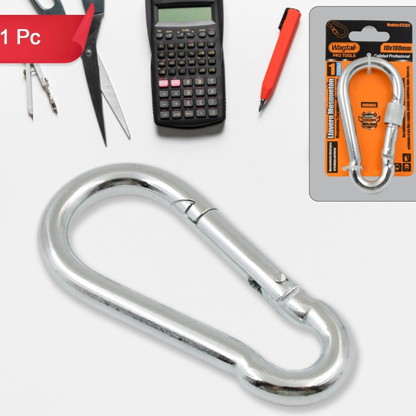 Snap Hook With Screw-stainless Steel Snap Hook Clip Heavy Duty Carabiner Clip (10100 Mm  1 Pc) - Happy Price - Image 1