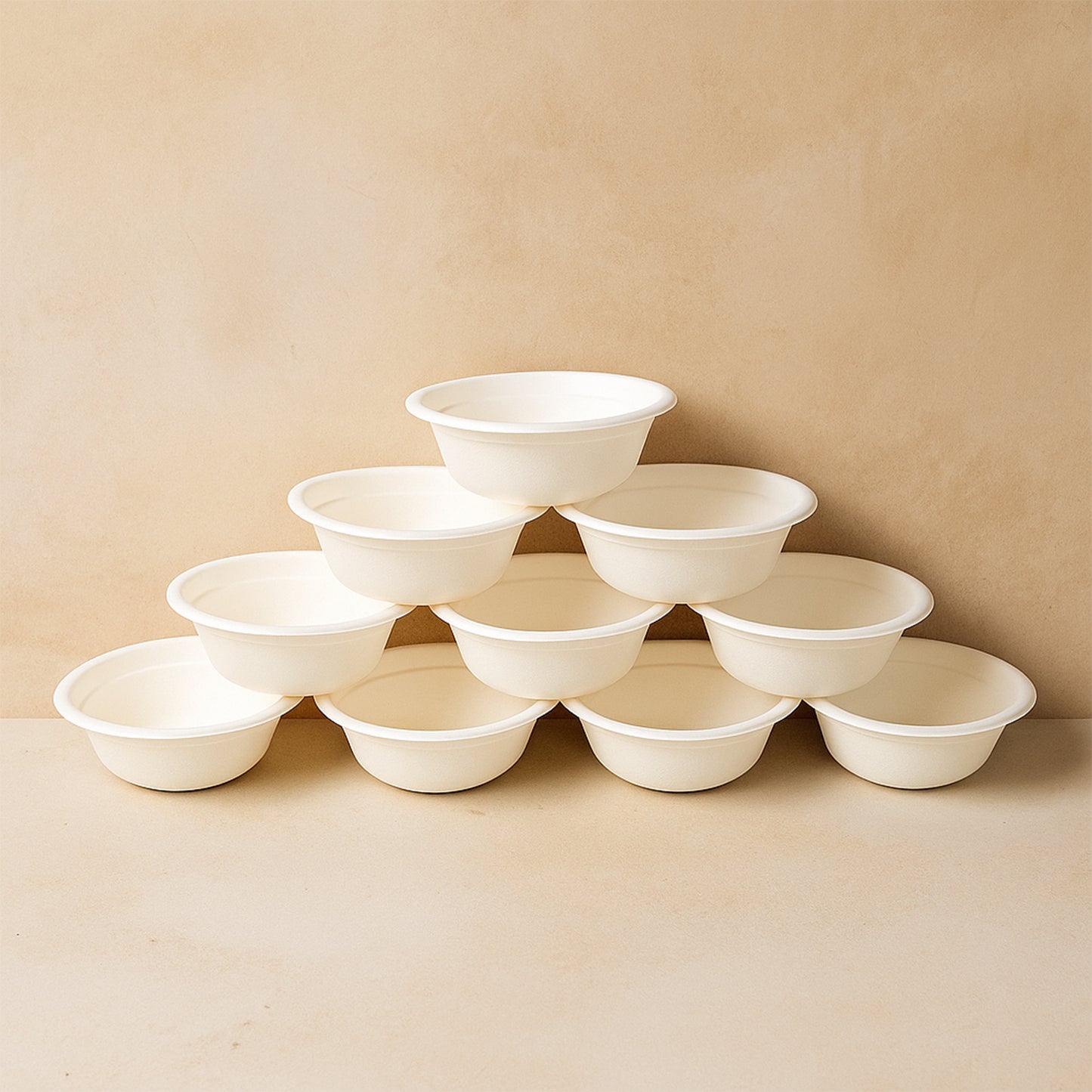 HappyPrice 240 ML Compostable Bagasse Bowls - Pack of 10 Eco-Friendly Serving Dishes - Happy Price - Image 2